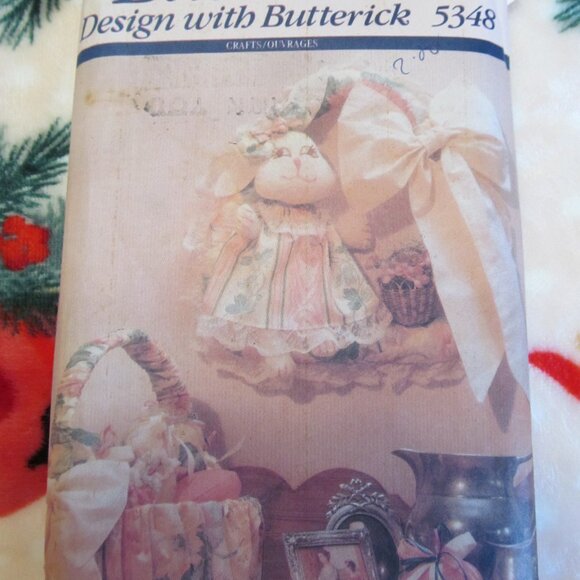 Vtg 1990s Butterick Sewing Craft Pattern 5348 Bunnies, Basket & Wreath UNCUT - Picture 1 of 12